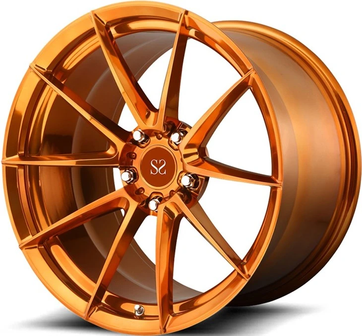 For Audi Rs 18 19 20 21 22Inch 1-pc Forged Alloy Wheels 5x112 5x120 Orange Machine Face Custom Rims