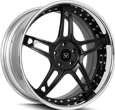 Audi S5 20x11 -15ET 5x112 2-PC Custom kovane aluminijumske felge polirane usne i crni disk